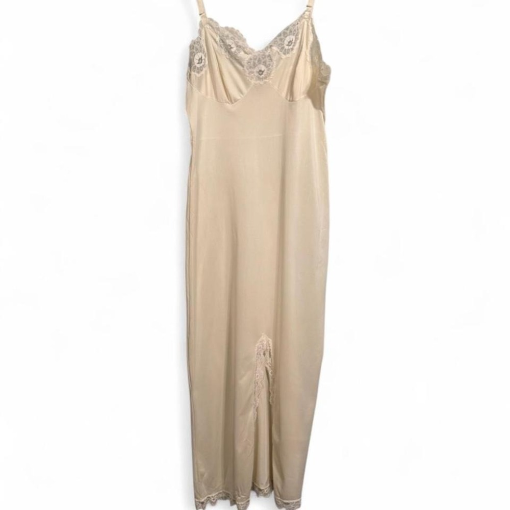 Vintage‎ Aristocraft Cream lace slip dress nightgown size small